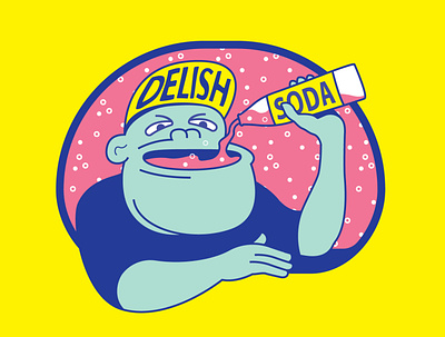 DELISH SODA bubbles design doodle drawing dribbble illustration mockup soda vector weeklywarmup
