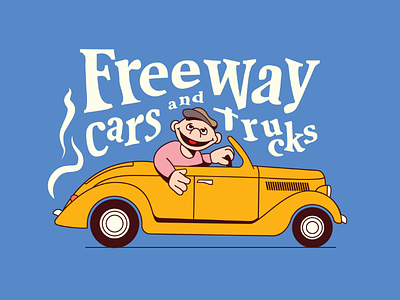 Freeway Cars & Trucks 🎶 car doodle driver driving illustration lyrics nostalgia old school oldie sesame style type