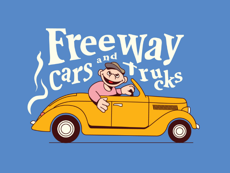 Freeway Cars & Trucks 🎶 driver driving car type nostalgia oldie old school doodle sesame style illustration lyrics