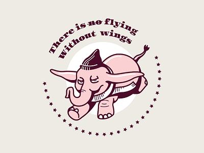 Dumbo doodle classic disney doodle dumbo elephant execution flying illustration pink practise