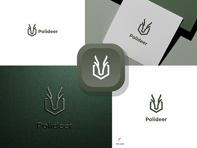 Polideer Line Logo brand branding deer design icon illustration line logo logo poligon typography vector