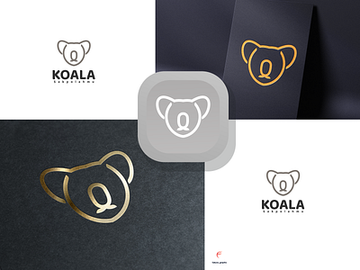Koala logo line branding design graphic design icon illustration logo typography vector