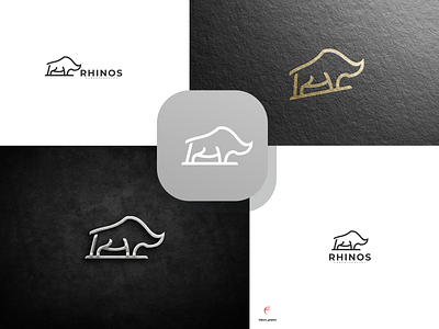 Rhinos logo line branding design graphic design icon illustration logo typography vector