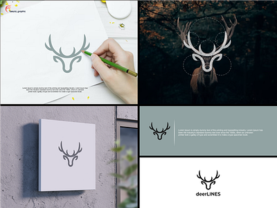 deerLINES logo branding design graphic design icon illustration logo typography vector