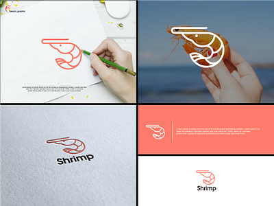 Shrimp logo branding design graphic design icon illustration logo typography vector