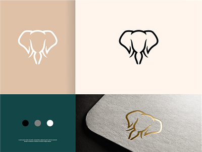 Elephant Line Logo branding design graphic design icon illustration logo typography vector