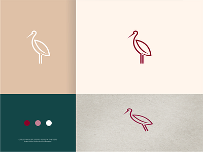 Stork Line Logo branding design graphic design icon illustration logo typography vector