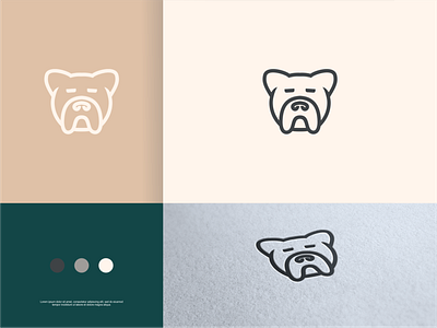 Bulldog Line Logo branding design graphic design icon illustration logo typography vector