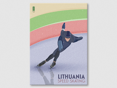 Lithuania speed skating editorial figure illustration olympics poster skating sports