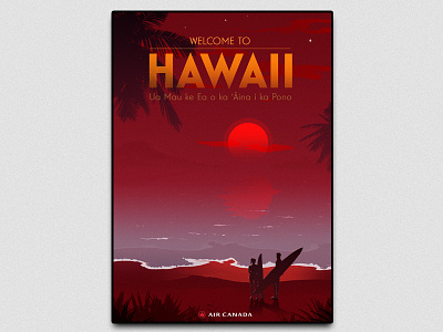 Hawai branding editorial hawaii illustration photoshop postcard poster travel usa