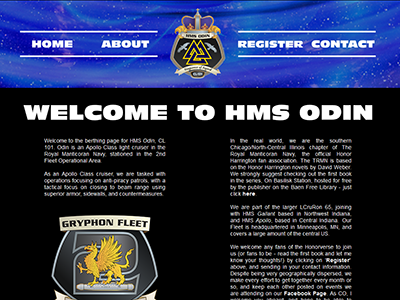 HMS Odin Website chapter page fan club fandom honor harrington science fiction
