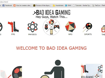 Bad Idea Gaming Website gaming muse webdesign youtube
