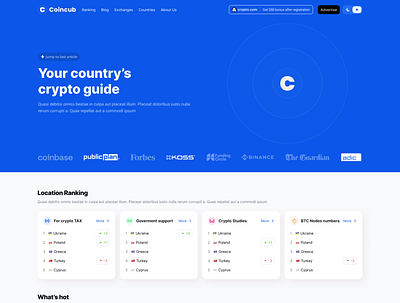 Coincub - Crypto Website Development by Creatif Agency branding crypto crypto web design crypto website design illustration nft web design ui web design