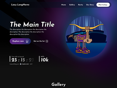 Crypto NFT Website - Lazy Longhorns - Design by Creatif Agency