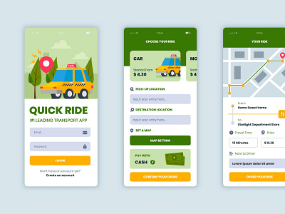 Quick Ride application branding graphic design ux