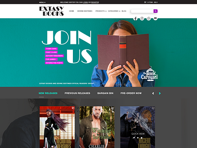 EXTASY BOOKS branding design graphic design websitedesign