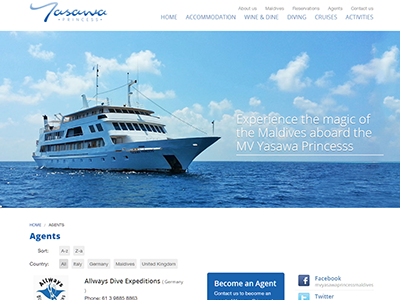 Yasawa Princess - Safari boat website cruise holiday maldives safari travel webdesign