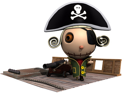 Pirate 3d 3d art 3dsmax cartoon characer fantase max pirate sailor ship soldier toy