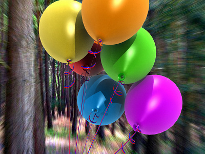 Balloons 3d 3d art 3dsmax ballon balloons cartoon clown fantase party woods
