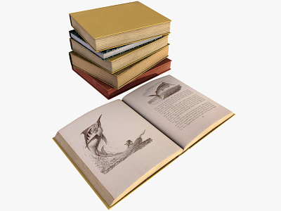 Old Books 3d Models