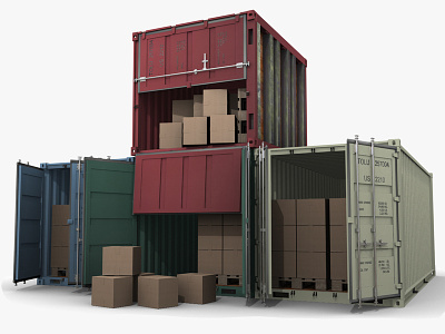 Set 4 Shipping Containers 3d Models 20 3d 3d art 3dsmax 40 art box cargo concept concept design container containers feet ft iso old set shipping shipping container transport