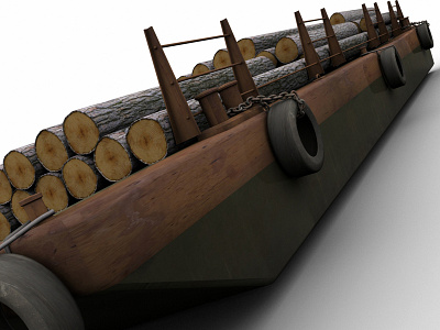 Barge Trunks Cargo 3d Model