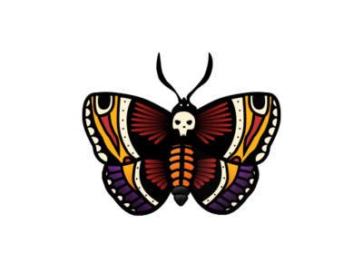 Illustration Simple Illustration Death Head Moth - Illustration of Many