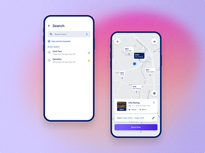Parking app booking app map parking app search search results spaces