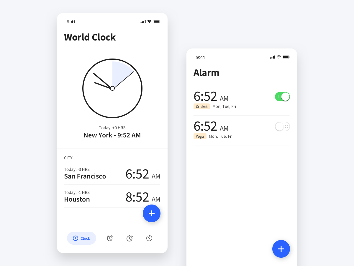 Clock App by Avinash Bhujbal on Dribbble