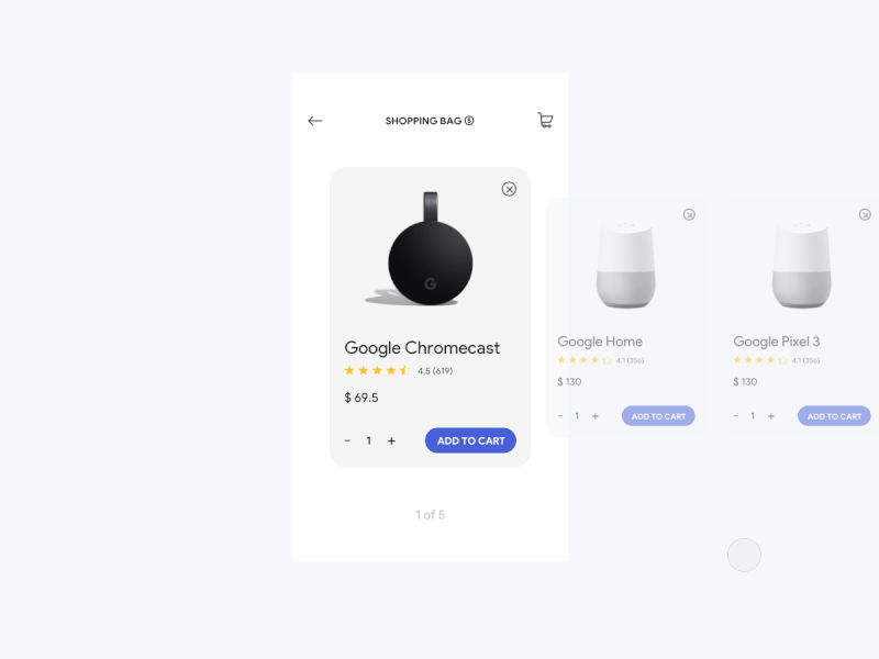 Google product micro-interaction Gif add to cart flow animated gif chromecast google home google products mircointeraction principleapp product details slider