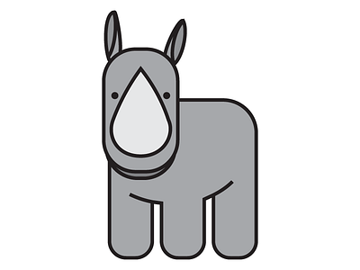 Rhino's can be cute too... illustration line illustration rhino simple vector