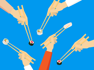 Sushi Hands hands illustration sushi vector