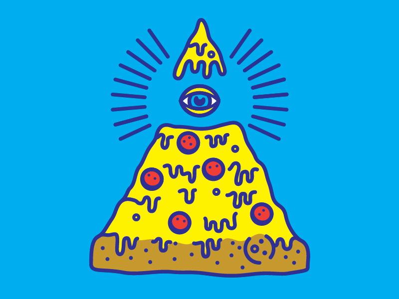 ALLSEEINGPIZZA illustration vector cheesy pizza