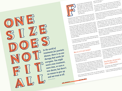One Size Does Not Fit All editorial design header layout magazine type
