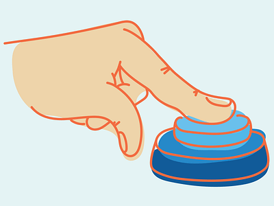Tap that butt'on button fingers fundraiser illustration line illustration vector