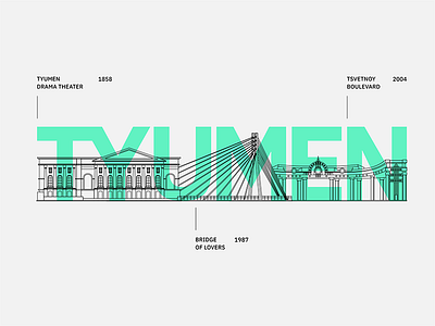 Sightseeing bridge building city lines tourism town