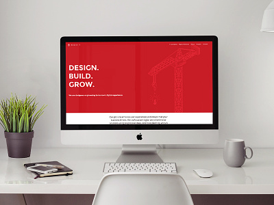 Home Page Desktop call to action crane design home screen illustration landing page mock up web
