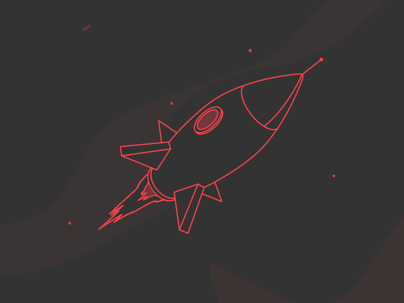 Take Off animation flying gif illustration line art rocket sci fi space stars