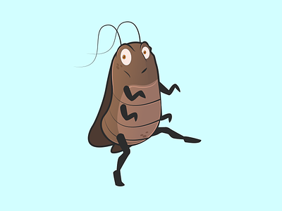 Cockroach bugs cartoon cockroach funny graphics illustration illustrator vector vector drawing web
