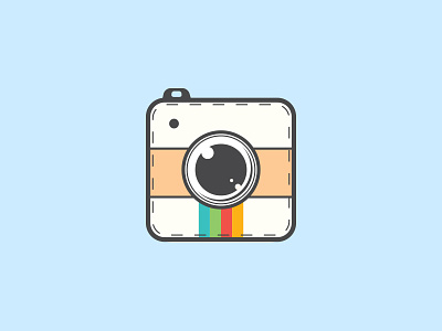 Camera Icon app camera flat graphics icon identity instagram logo photo photography rainbow web