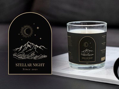 Stellar Night Candle Branding branding design graphic design labeling logo packaging