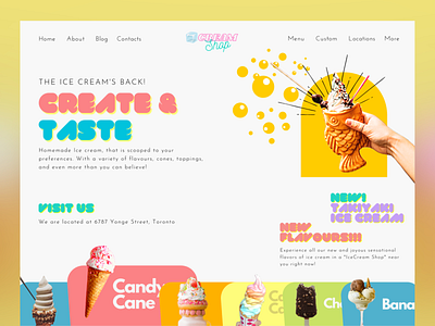 Ice Cream Shop - Website Design branding design figma graphic design logo squarespace ux design web development webdesign webflow website concept website design website inspiration wix