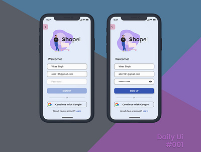 Daily Ui - 001 || Sign Up || ui