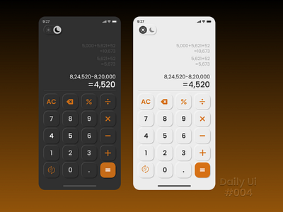 Calculator Ui Design      , Daily Ui