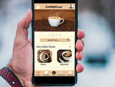 CoffeeVilla app branding design icon illustration logo typography ui ux vector