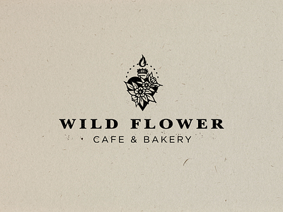 Wild Flower Cafe branding illustration illustrator logo typography