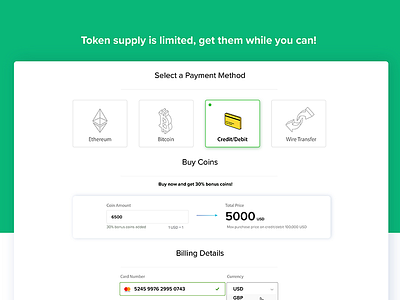 cryptocurrency purchasing concept bitcoin crypto forms icons money web design