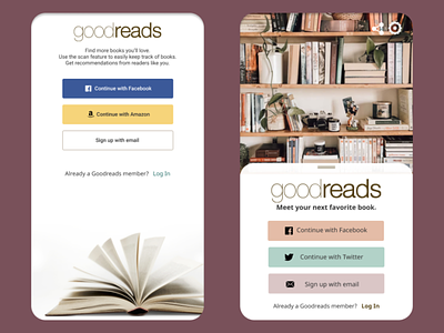 Goodreads redesign practice app books design goodreads pastel ui