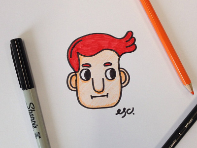 Carika carika color design doodle draw edding face ginger illustrate illustration pencil sharpie