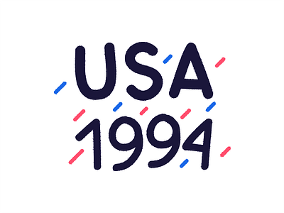 USA 1994 font handmade illustration pop typography